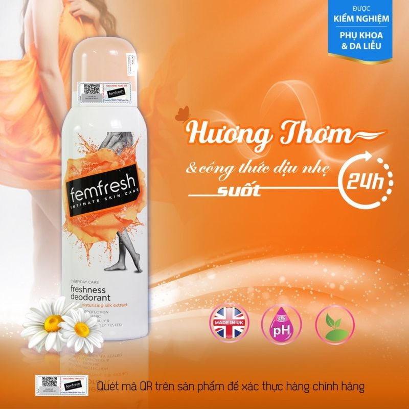 Xịt Thơm Vùng Kín Femfresh Freshness Deodorant Spray 125ml