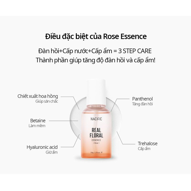 Serum NACIFIC Dưỡng Ẩm, Ngăn Ngừa Lão Hóa Chiết Xuất Hoa Hồng NACIFIC Real Floral Essence Rose 50g