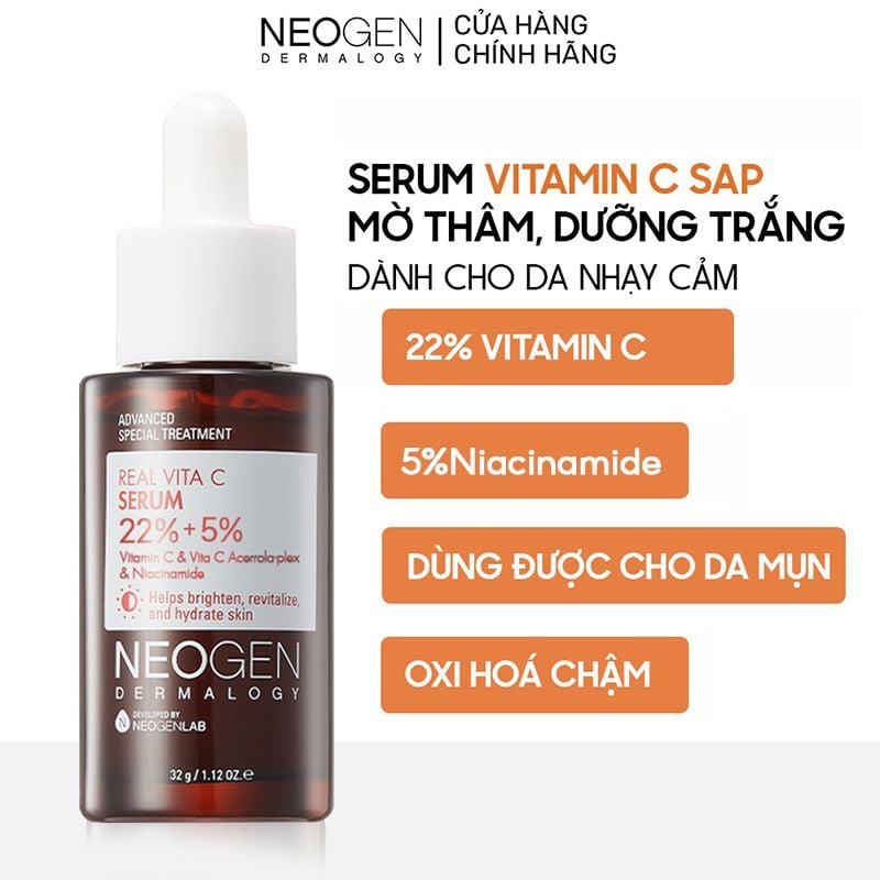 Serum Neogen Tinh Chất Dưỡng Sáng Da, Mờ Thâm Neogen Dermalogy Real Vitamin C Serum 32g