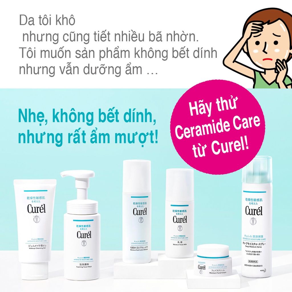 Nước Hoa Hồng Kiểm Soát Dầu Curél Sebum Trouble Care Moisture Facial Lotion 150ml