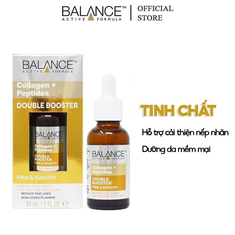 Serum Balance Active Formula Hỗ Trợ Giảm Nếp Nhăn Collagen + Peptides Double Booster 30ml