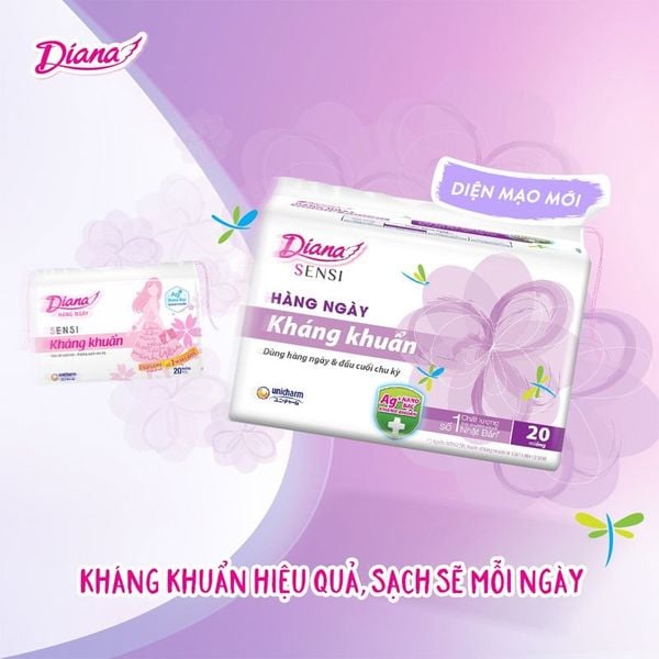  Băng Vệ Sinh Diana Sensi Hằng Ngày Kháng Khuẩn - 20 Miếng (Che tên sản phẩm khi giao hàng) 