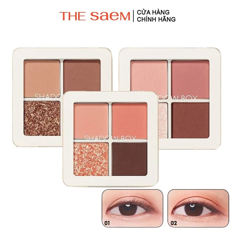 Bảng Phấn Mắt 4 Màu The Saem Saemmul Shadow Box 3.6g