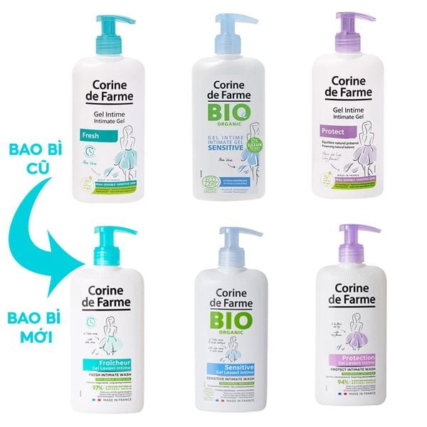  Dung Dịch Vệ Sinh Phụ Nữ Corine De Farme Giúp Làm Sạch Nhẹ Nhàng Intimate Gel 250ml (Che tên sản phẩm khi giao hàng) 