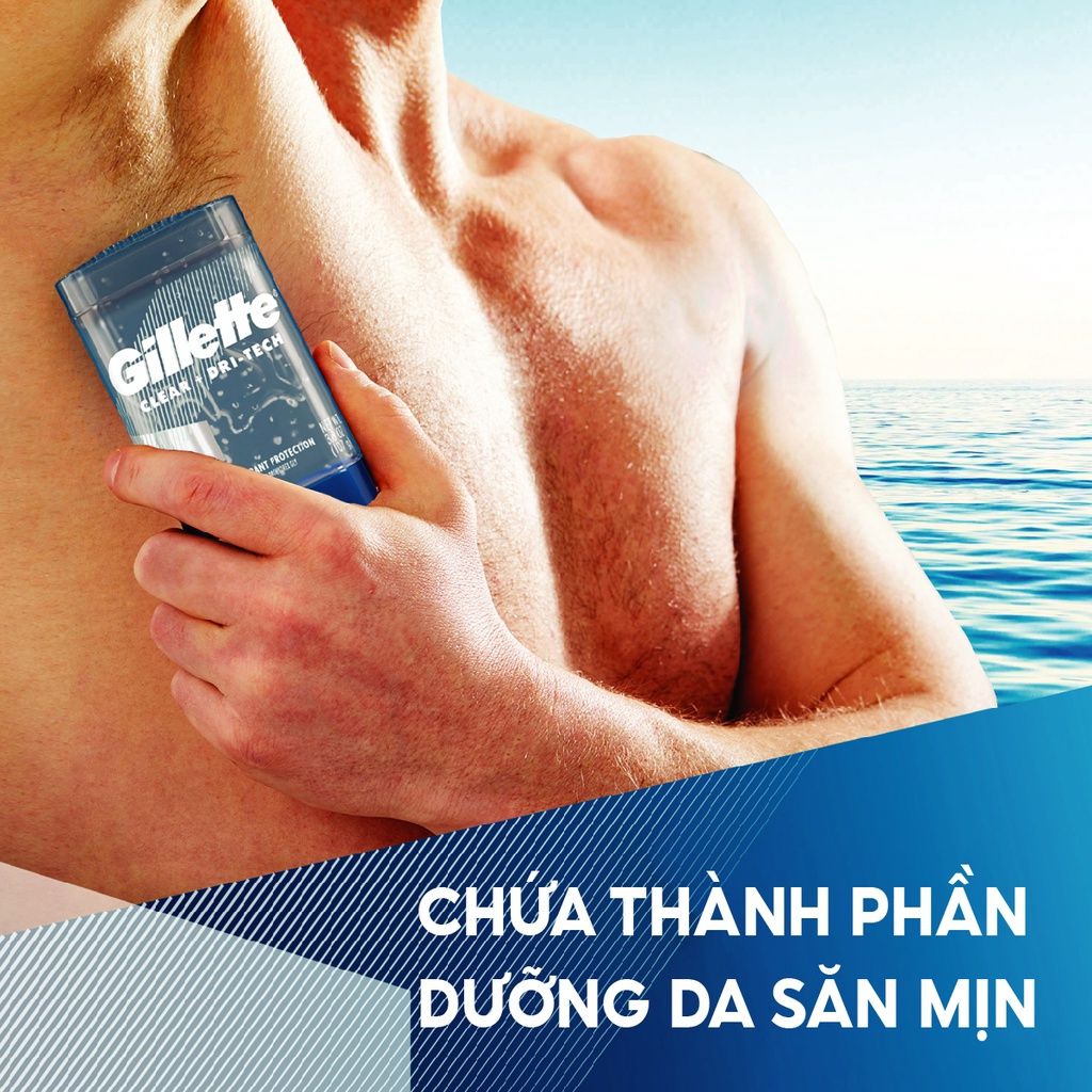 Lăn Khử Mùi Hỗ Trợ Giảm Tiết Mồ Hôi Dạng Gel Gillette Clear + Dri-Tech Anti-Perspirant 107g (Che tên sản phẩm khi giao hàng)