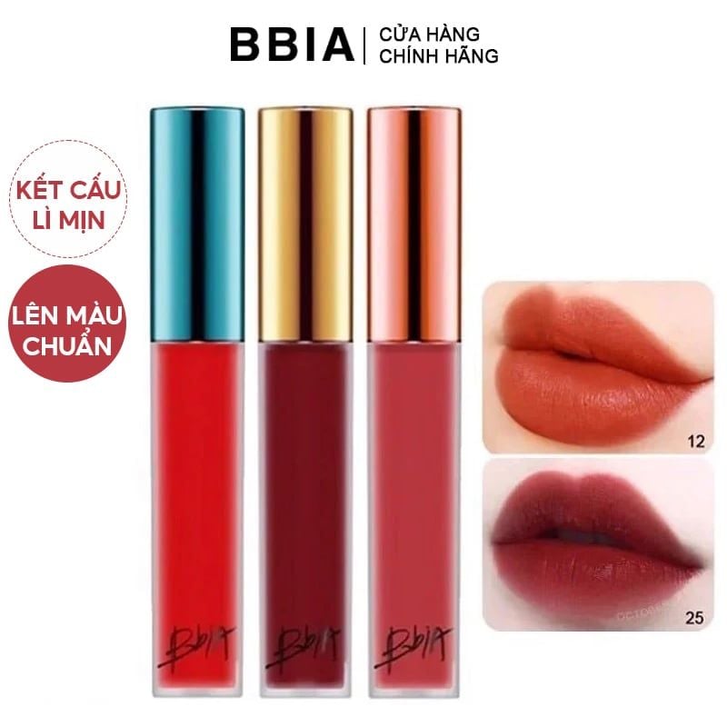 [MÀU 1-39] Son Kem Lì, Lên Màu Siêu Chuẩn Bbia Last Velvet Lip Tint 5g