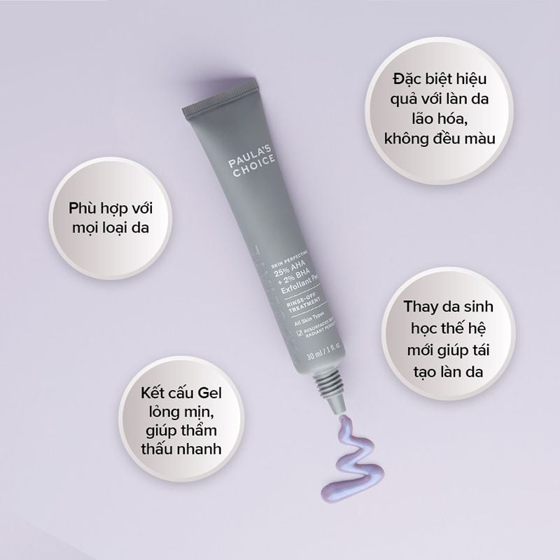 Tinh Chất Paula's Choice Thay Da Sinh Học 25% AHA + 2% BHA Exfoliant Peel 30ml