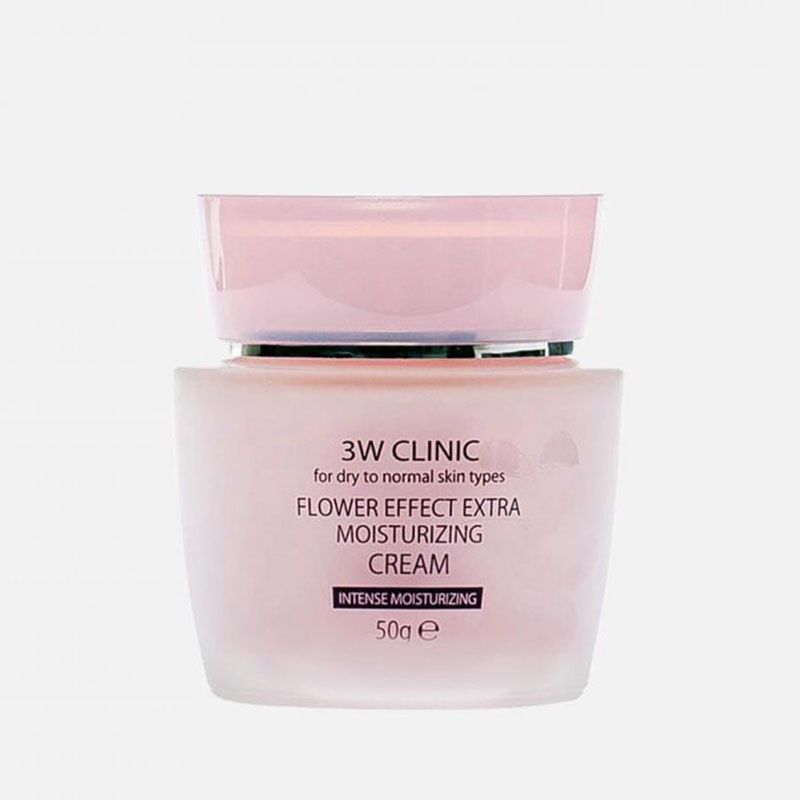 Kem Dưỡng Da 3W Clinic Hỗ Trợ Cải Thiện Nếp Nhăn, Dưỡng Da Căng Mịn Flower Effect Extra Moisturizing Cream 50g