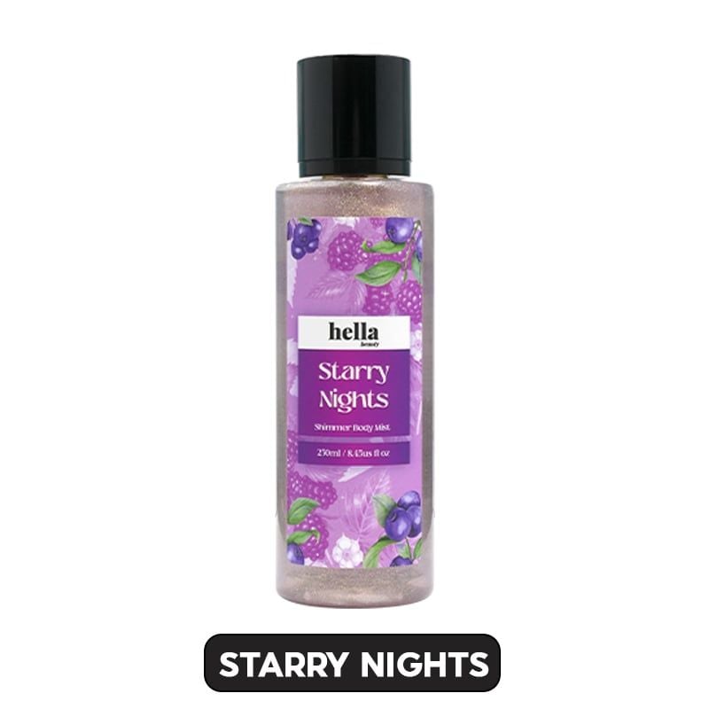 Xịt Thơm Có Nhũ Hương Trái Cây Hella Beauty Shimmer Body Mist 250ml