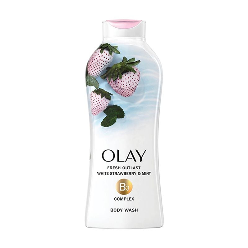Bộ Sữa Tắm OLAY Dưỡng Ẩm Hương Thiên Nhiên (Fresh Outlast White Strawberry & Mint Body Wash 650ml + Age Defying Vitamin E Body Wash 364ml)