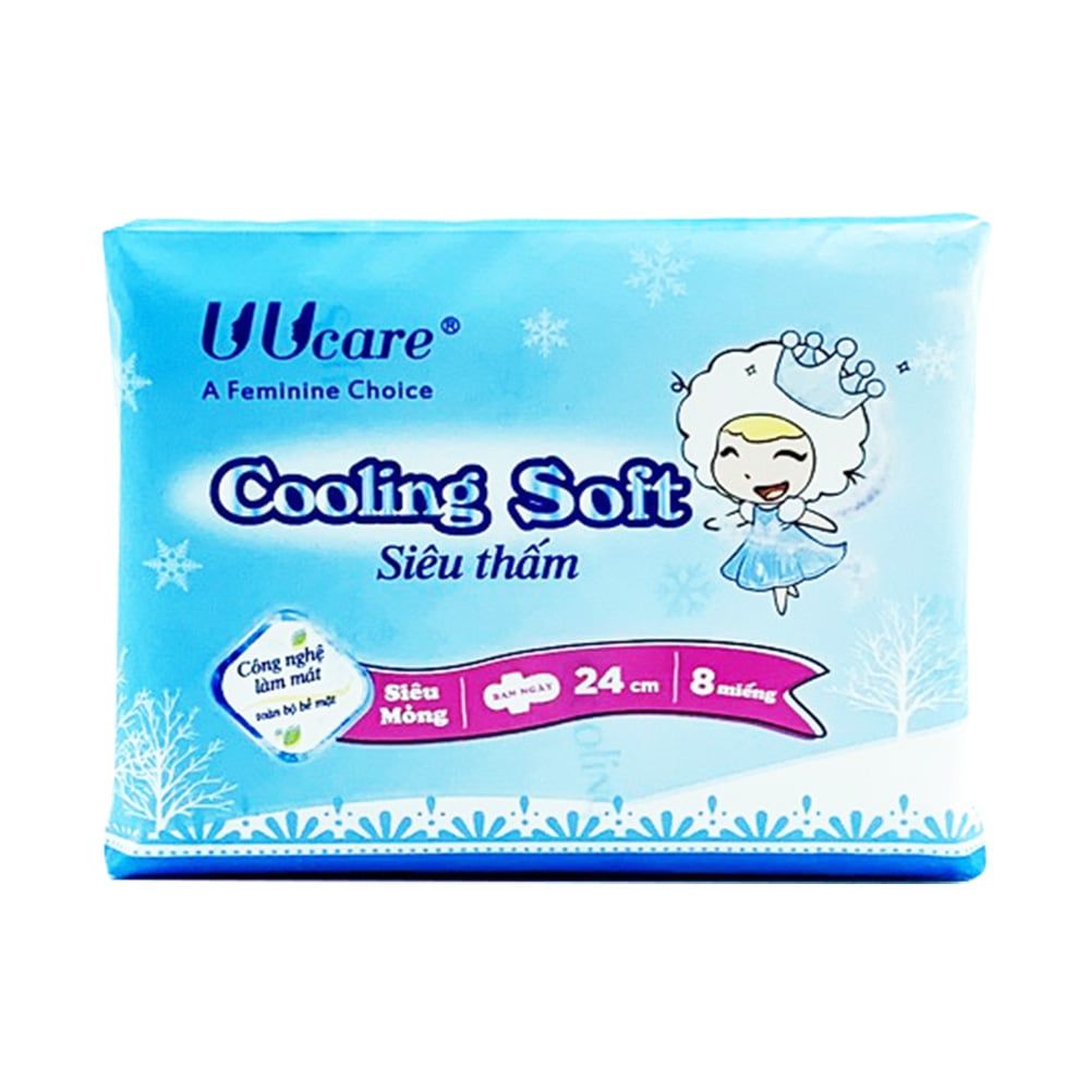 Băng Vệ Sinh Ban Ngày UUcare Young Girl Series Cooling Soft 24cm - 8 Miếng (Che tên sản phẩm khi giao hàng)