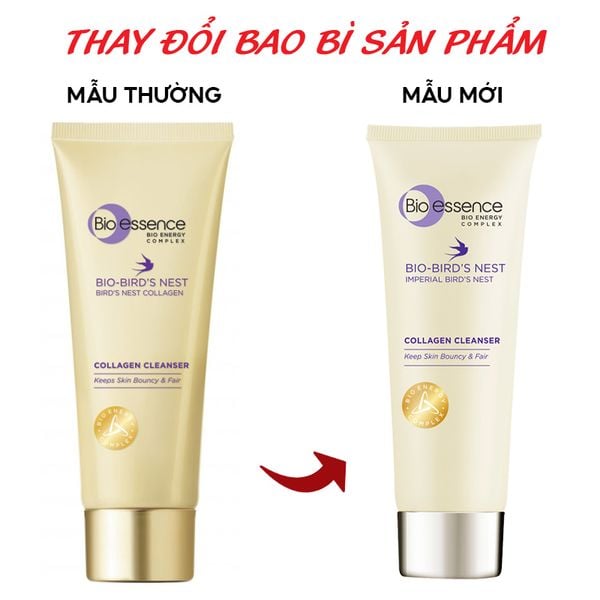  Sữa Rửa Mặt Bio-essence  Hỗ Trợ Dưỡng Trắng Da & Căng Mịn Tinh Chất Tổ Yến Bio-Bird's Nest Collagen Cleanser 100g 