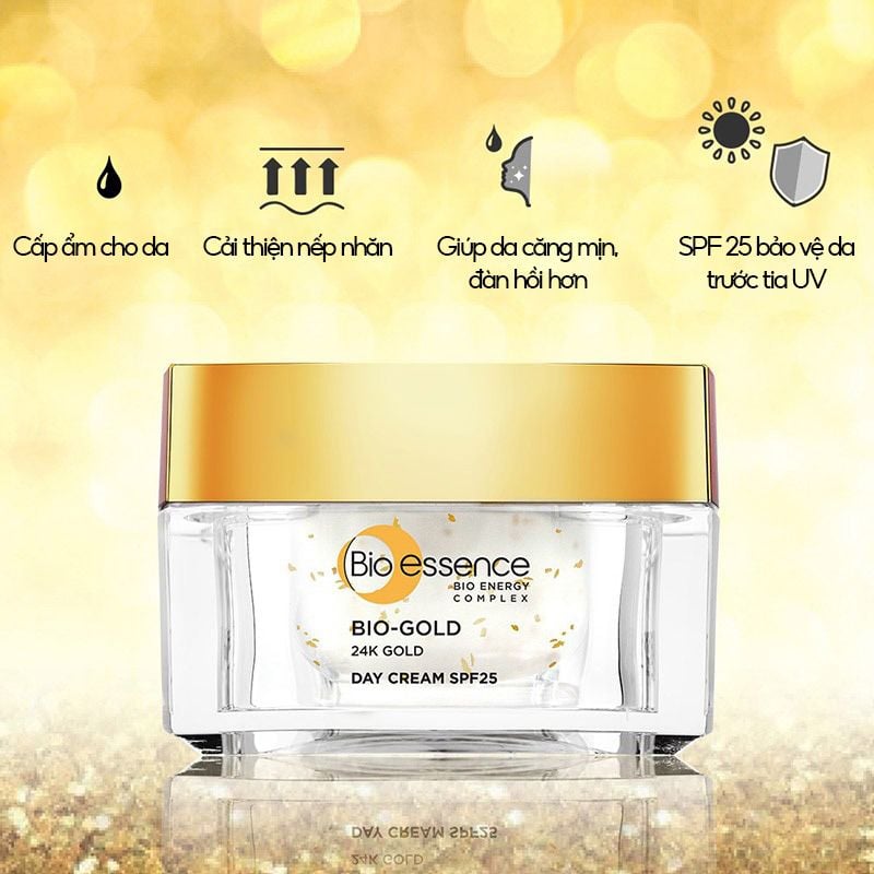 Kem Dưỡng Ban Ngày Hạn Chế Lão Hóa Bio-essence Bio-Gold Day Cream SPF25 PA+++ 40g