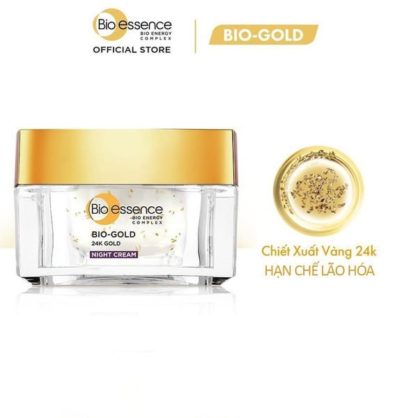  Kem Dưỡng Ban Đêm Bio-essence Cải Thiện Nếp Nhăn Chiết Xuất Vàng 24k Bio-Gold Night Cream 40g 