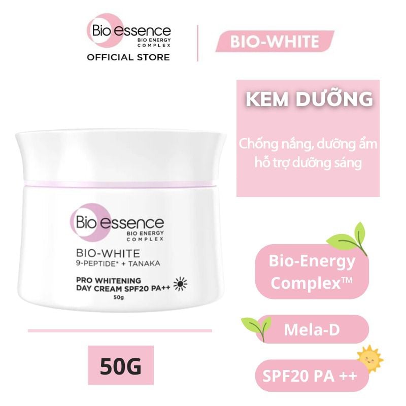 Kem Dưỡng Cấp Ẩm, Hỗ Trợ Dưỡng Sáng Da Ban Ngày Bio-essence Bio White Pro Whitening Day Cream 50g