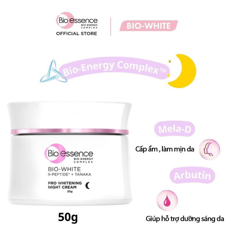 Kem Dưỡng Cấp Ẩm, Hỗ Trợ Dưỡng Sáng Da Ban Đêm Bio-essence Bio White Pro Whitening Night Cream 50g