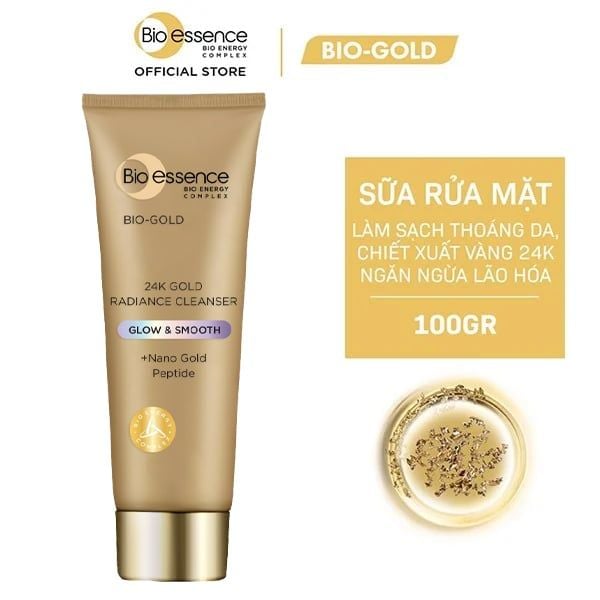 Sữa Rửa Mặt Bio-essence Ngừa Lão Hóa Chiết Xuất Vàng 24KBio-Gold Radiance Cleanser 100g