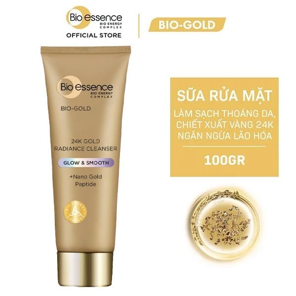  Sữa Rửa Mặt Bio-essence Ngừa Lão Hóa Chiết Xuất Vàng 24KBio-Gold Radiance Cleanser 100g 