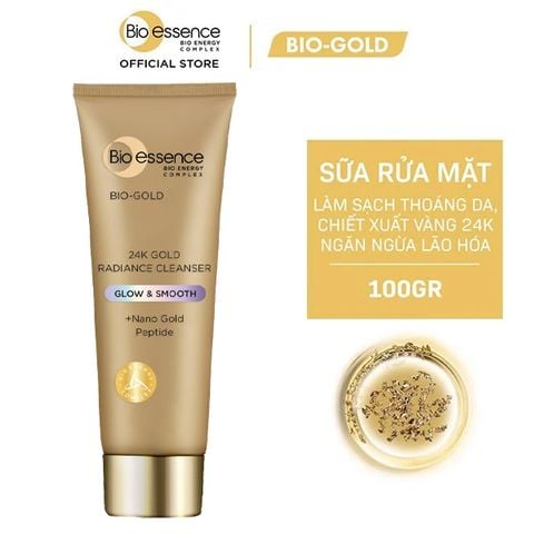 Sữa Rửa Mặt Bio-essence Ngừa Lão Hóa Chiết Xuất Vàng 24KBio-Gold Radiance Cleanser 100g