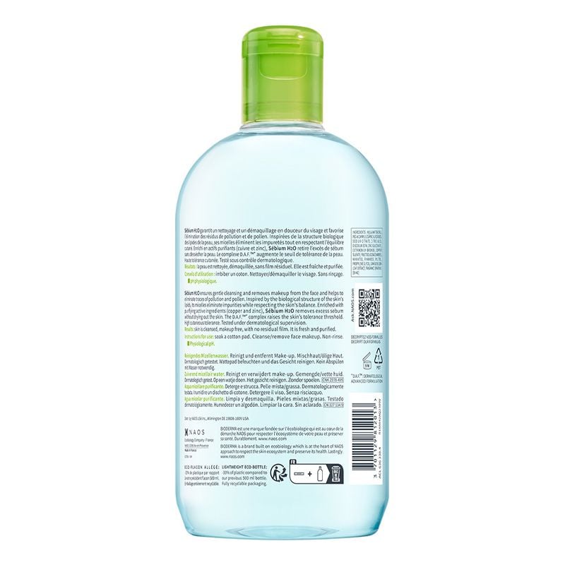 Nước Tẩy Trang Bioderma Cho Da Dầu, Da Hỗn Hợp, Da Mụn Sebium H2O