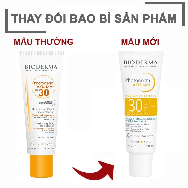 Kem Chống Nắng Bioderma Cho Da Dầu Mụn Photoderm AKN Mat SPF30 40ml