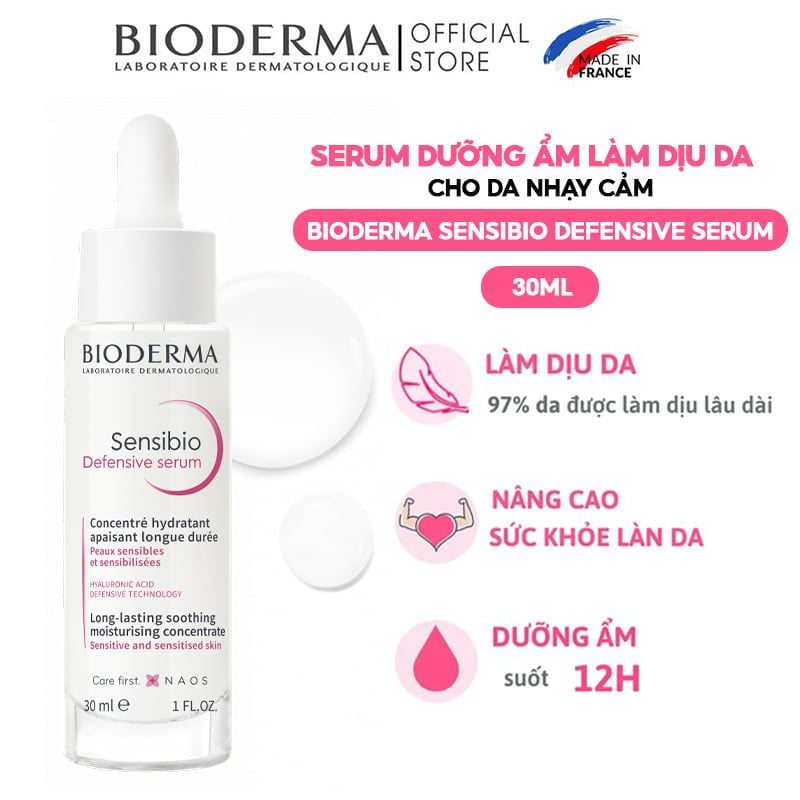 Serum Bioderma Dưỡng Ẩm, Làm Dịu Cho Da Nhạy Cảm Sensibio Defensive Serum 30ml