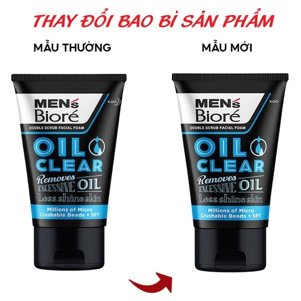 Sữa Rửa Mặt Men's Bioré Chứa Hạt Tác Động Kép Double Scrub Facial Foam 100g 