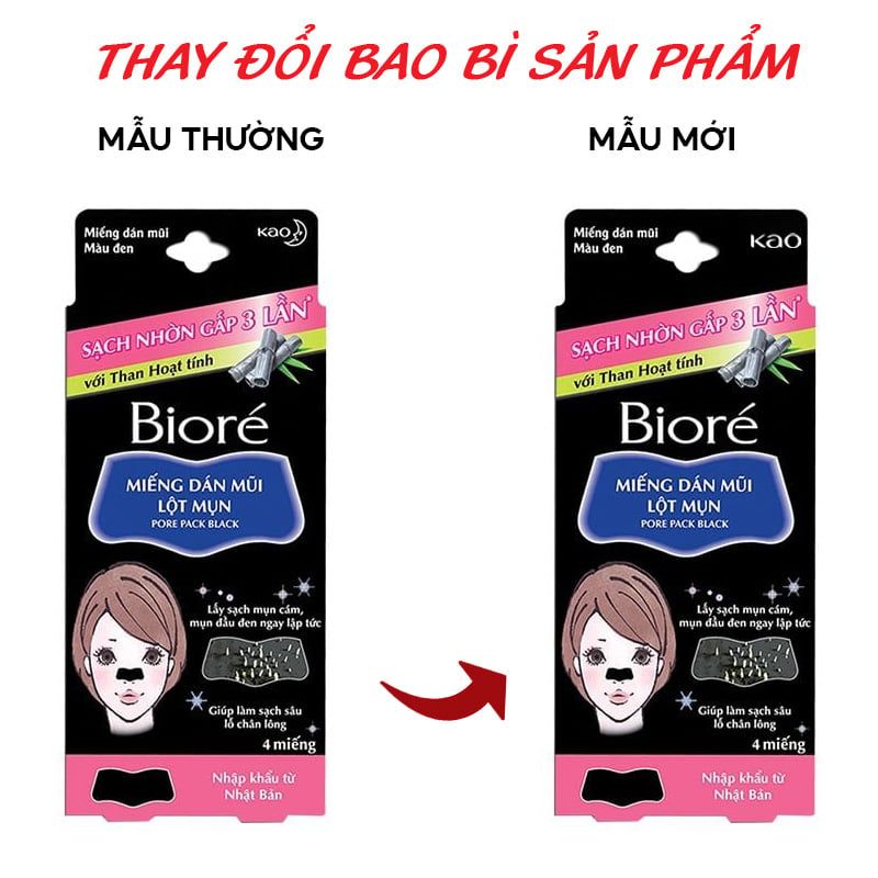 [Hộp 4 Miếng] Bioré Miếng Dán Mũi Lột Mụn