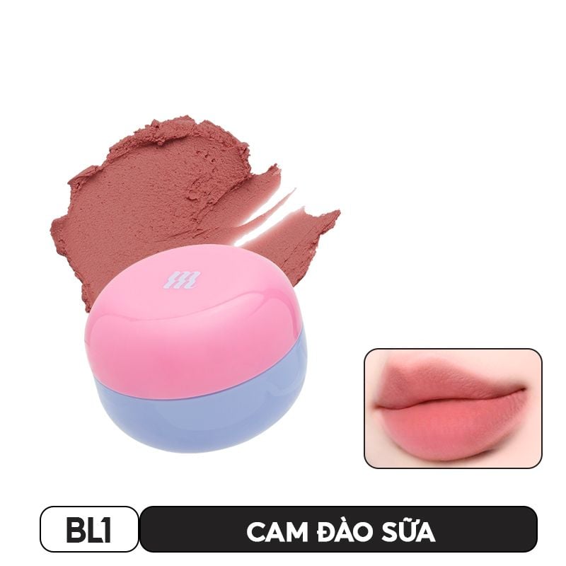 Son Kem Bùn Merzy Kiêm Má Hồng Mờ Lì, Mịn Mượt Như Bơ Dạng Hũ Blurry Lip Mousse 6g