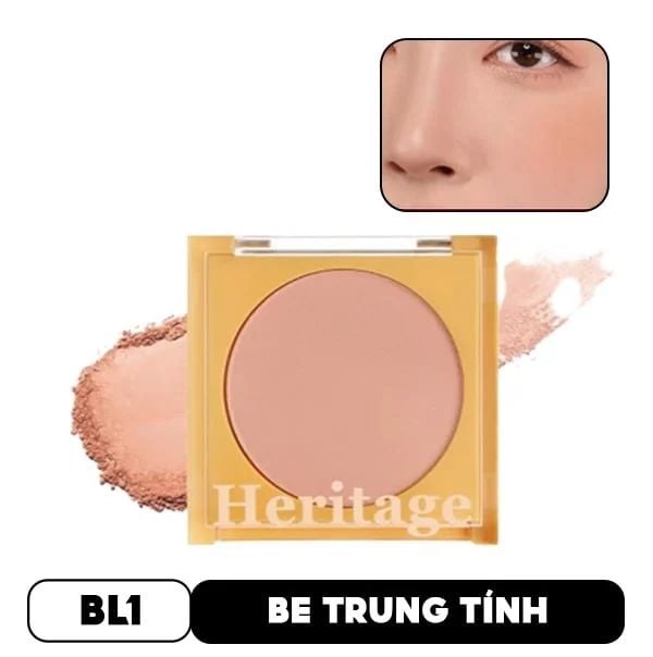 Phấn Má Hồng Merzy Dạng Nén Kiềm Dầu, Lâu Trôi The Heritage Blusher #BL2 TERRA COTTA