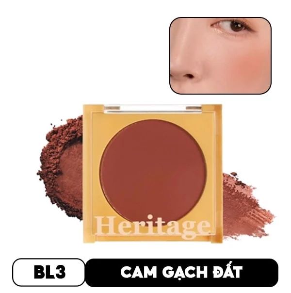 Phấn Má Hồng Dạng Nén Kiềm Dầu, Lâu Trôi Merzy The Heritage Blusher #BL2 TERRA COTTA