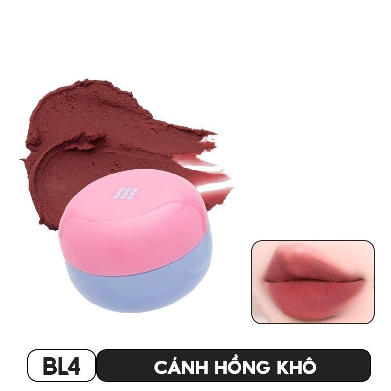 Son Kem Bùn Merzy Kiêm Má Hồng Mờ Lì, Mịn Mượt Như Bơ Dạng Hũ Blurry Lip Mousse 6g