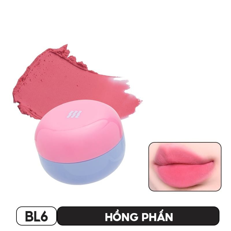 Son Kem Bùn Merzy Kiêm Má Hồng Mờ Lì, Mịn Mượt Như Bơ Dạng Hũ Blurry Lip Mousse 6g
