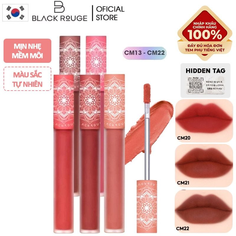 [Phiên Bản Flower Color] Son Kem Lì, Mịn Môi Black Rouge Cream Matt Rouge Version 3 5g