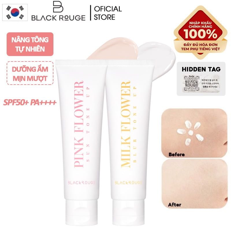 Kem Nâng Tông Black Rouge Dưỡng Ẩm, Làm Sáng Da Flower Tone Up Cream 50ml - PINK FLOWER