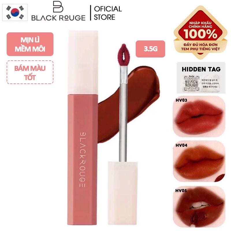 Son Kem Lì, Mịn Môi Black Rouge Half N Half Water Velvet 3.5g