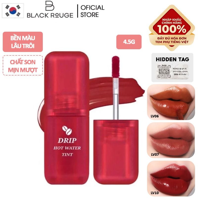 Son Tint Lì Cho Môi Căng Mọng Black Rouge Hot Water Tint 4.5g