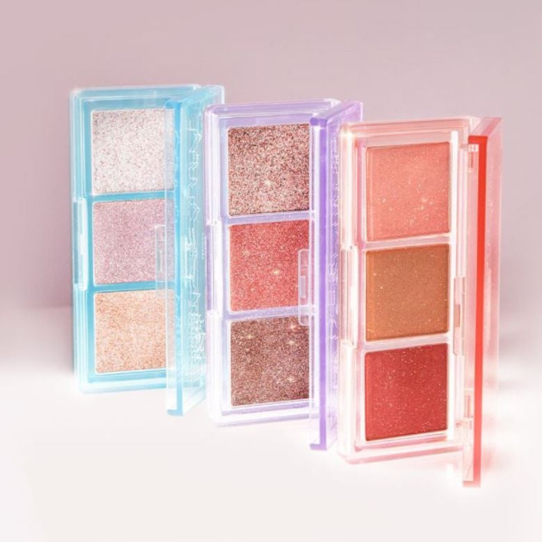 Bảng Phấn Mắt 3 Màu Black Rouge Ánh Nhũ Siêu Lấp Lánh Triple Layer Eye Palette - TL01 Seoul