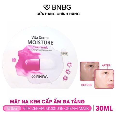 Mặt Nạ Kem Dưỡng Da Ẩm Mịn, Giúp Da Trắng Hồng BNBG Vita Derma Moisture Cream Mask 30ml