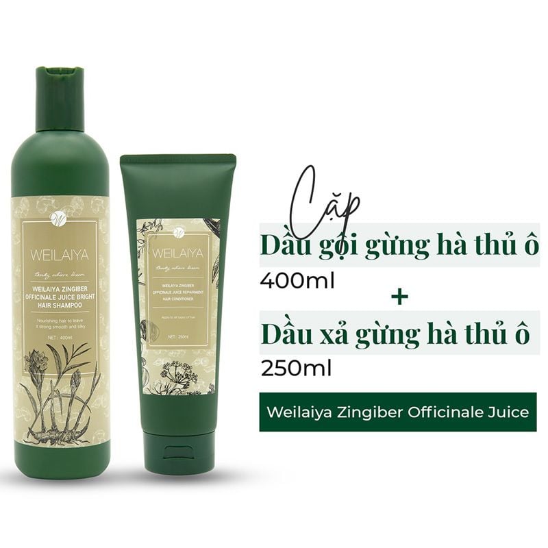 Dầu Gội Chiết Xuất Thảo Dược, Gừng Trắng, Hà Thủ Ô Trắng Hỗ Trợ Mọc Tóc Nhanh, Nuôi Dưỡng Tóc Weilaiya Shampoo 400ml