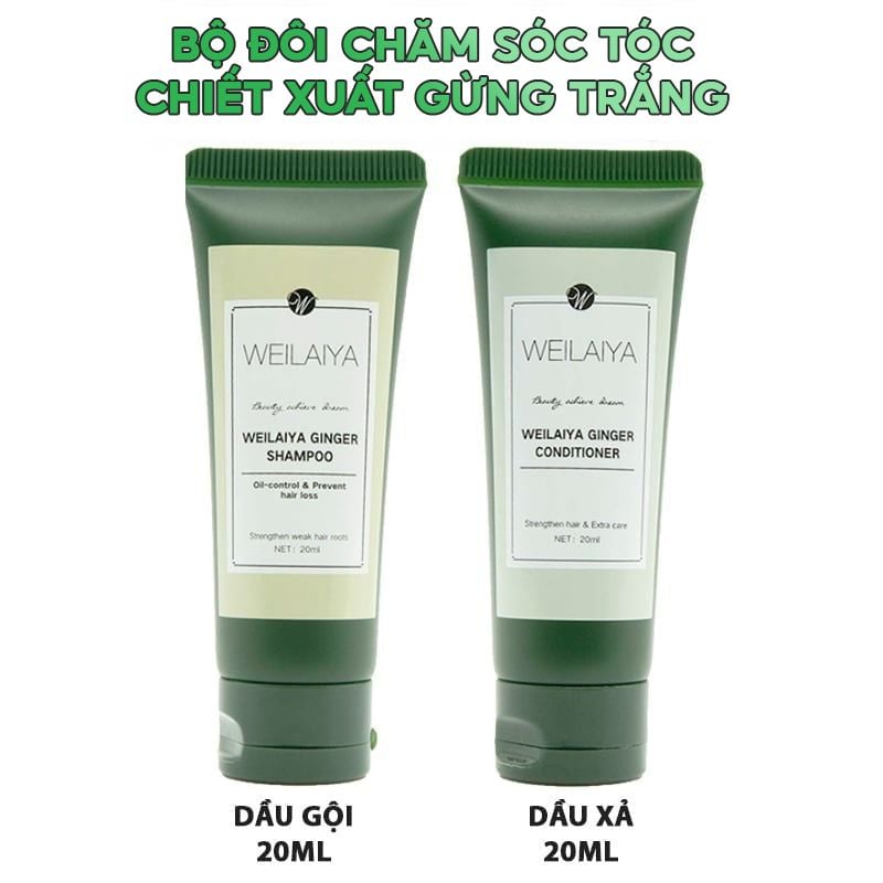 Dầu Gội Chiết Xuất Thảo Dược, Gừng Trắng, Hà Thủ Ô Trắng Hỗ Trợ Mọc Tóc Nhanh, Nuôi Dưỡng Tóc Weilaiya Shampoo 400ml