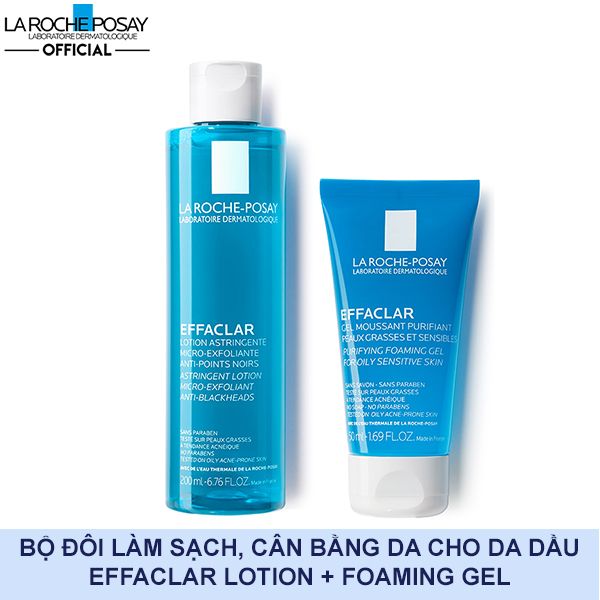 [2 Items] Bộ Đôi Làm Sạch, Cân Bằng Da Cho Da Dầu La Roche-Posay Effaclar Lotion & Foaming Gel