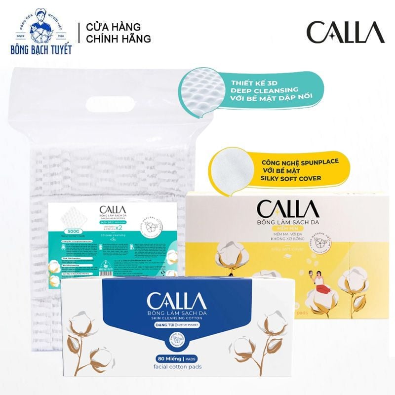 Bông Tẩy Trang Làm Sạch Da Bông Bạch Tuyết Calla Facial Cotton Pads