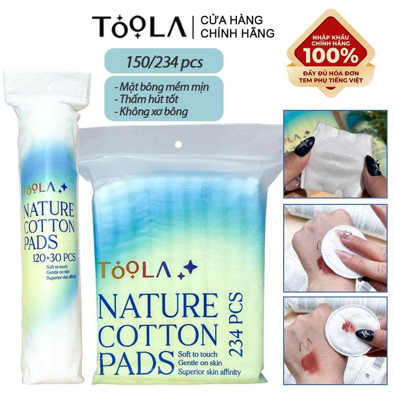 [NHẬP KHẨU] Bông Tẩy Trang Mềm Mịn TOOLA - 50 miếng - 150 miếng - 234 miếng