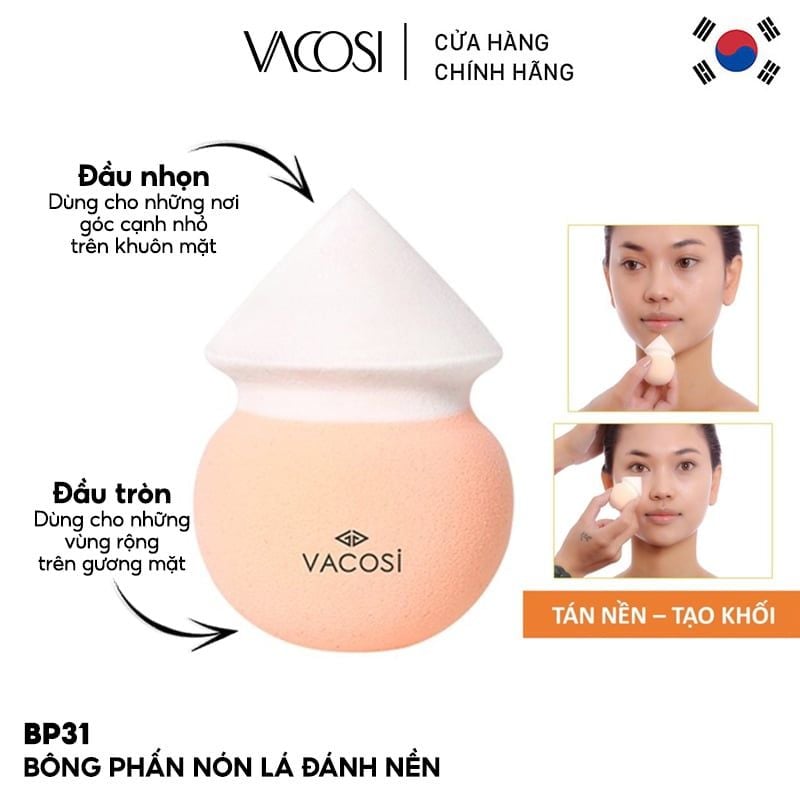 Bông Phấn Nón Lá Đánh Nền Vacosi Blender - BP31