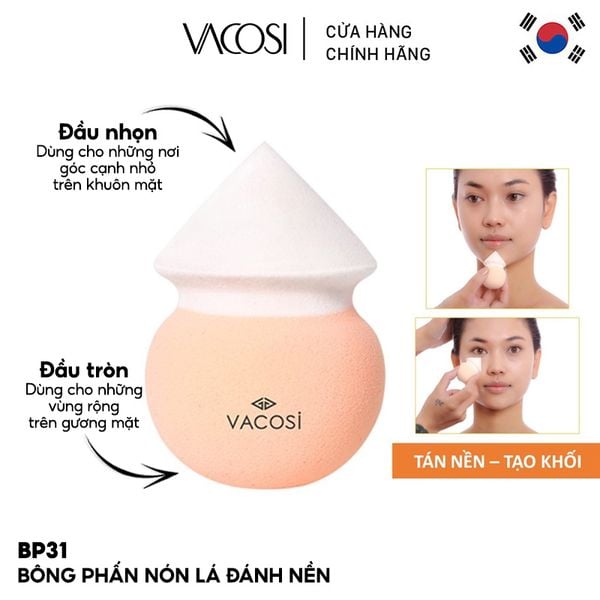  Bông Phấn Vacosi Nón Lá Đánh Nền Blender - BP31 