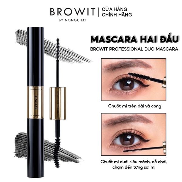 Mascara Hai Đầu Làm Tơi Và Cong Mi Browit Professional Duo Mascara #Sexy Black 4g+4g