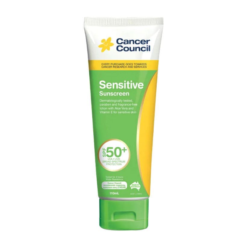 Kem Chống Nắng Cancer Council Năng Động Bảo Vệ Da Tránh Tia UV Active Sunscreen SPF50+/PA++++ #SENSITIVE 110ml