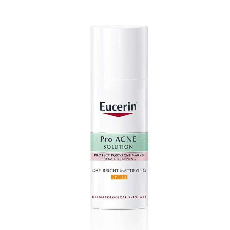 Kem Dưỡng Eucerin Ban Ngày Cải Thiện Thâm Mụn, Kiểm Soát Dầu Acne-Oil Control Pro Acne Solution Day Bright Mattifying SPF30 50ml