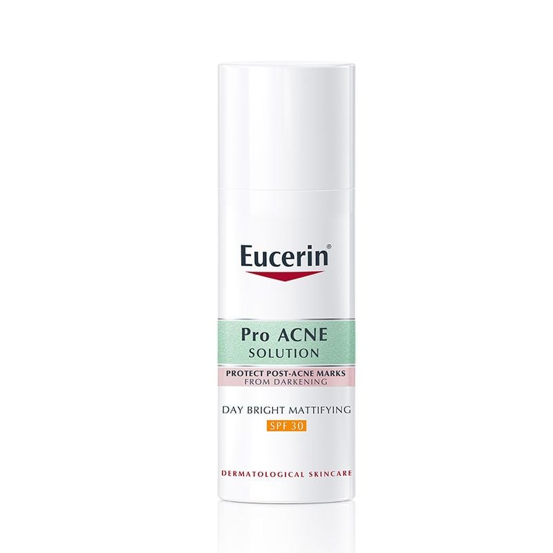 Kem Dưỡng Ban Ngày Cải Thiện Thâm Mụn, Kiểm Soát Dầu Eucerin Acne-Oil Control Pro Acne Solution Day Bright Mattifying SPF30 50ml